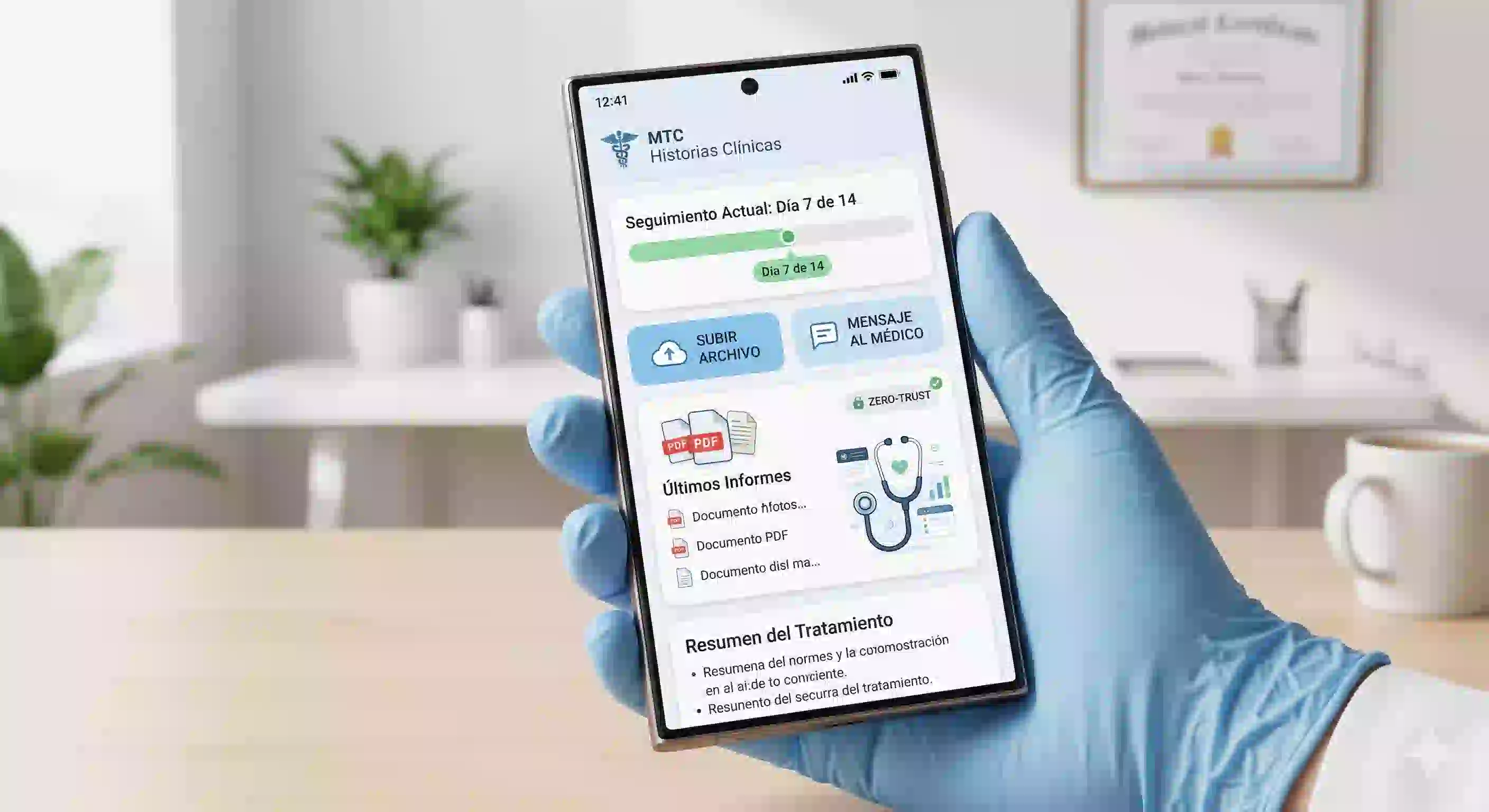 Interfaz App MedicoEnTuCasa